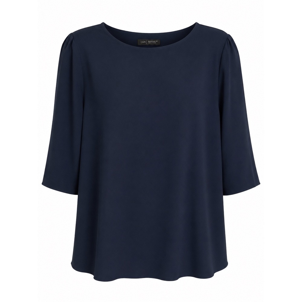 J.Jill Wearever Navy Travel Top Medium Oversized Wrinkle Resistant Quiet Luxury